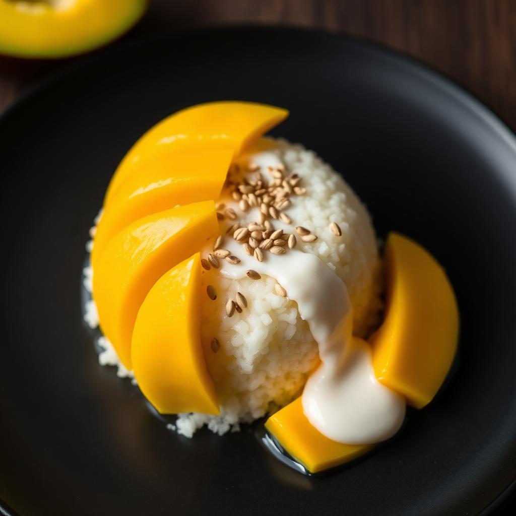 Mango sticky rice dessert